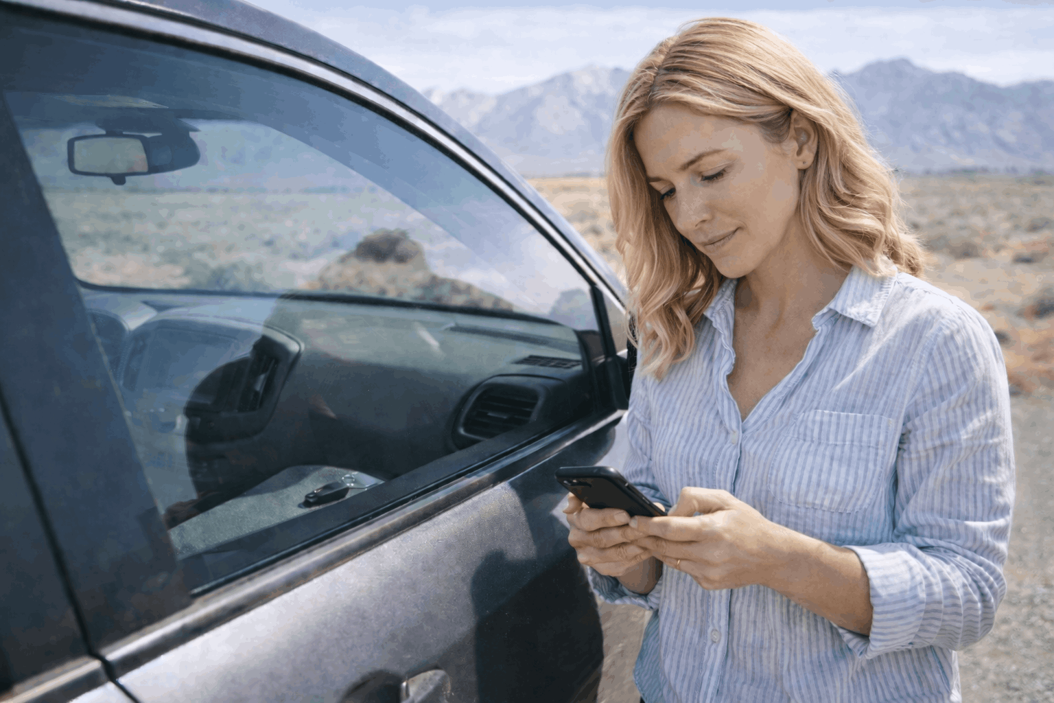 car lockout service in Gardnerville NV woman locked out of car